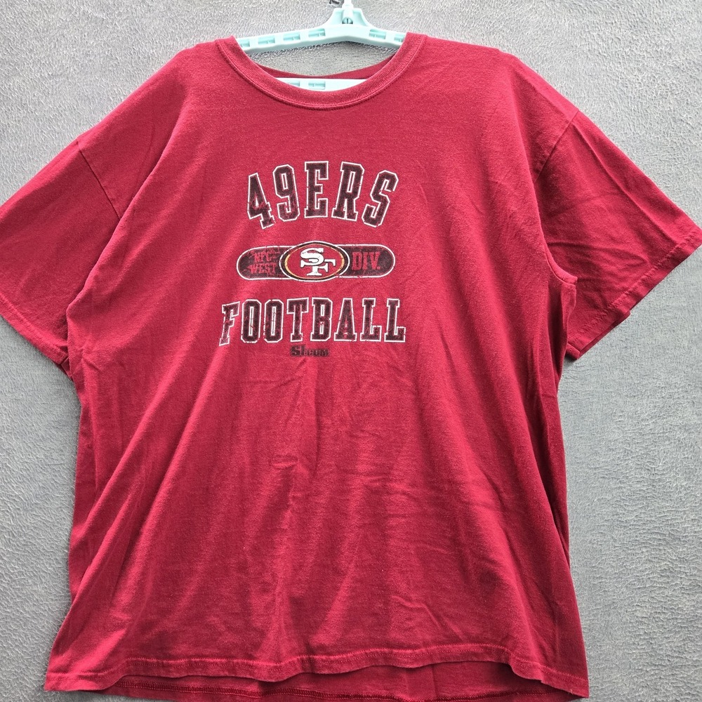 San Francisco 49ers Men Shirt 2XL Red NFL Logo Sports Short Sleeve Y2K READD